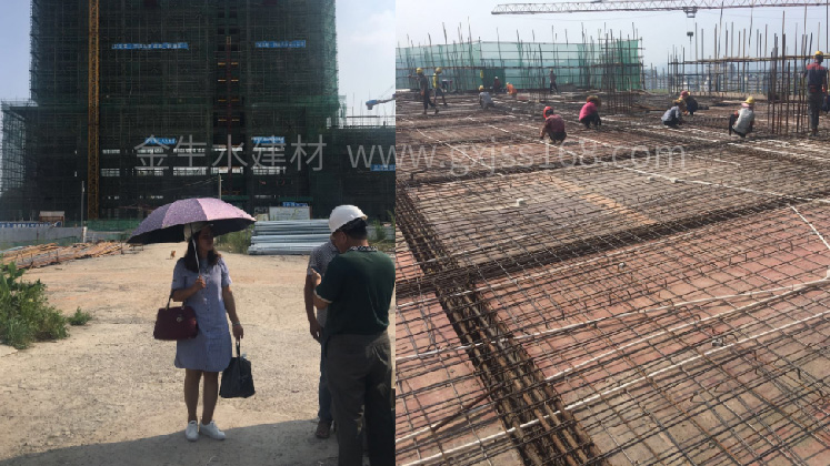 金生水建材杨副总考察梧州南站客运枢纽站工程进展情况